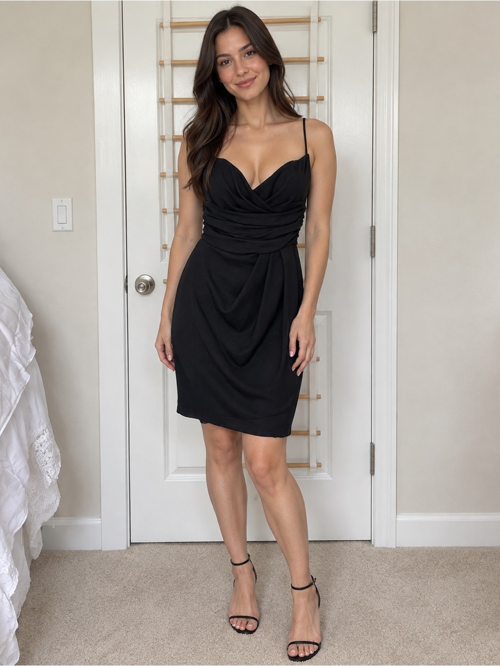 Scala Bridesmaids Dress Size 4 Black Strapless Cocktail